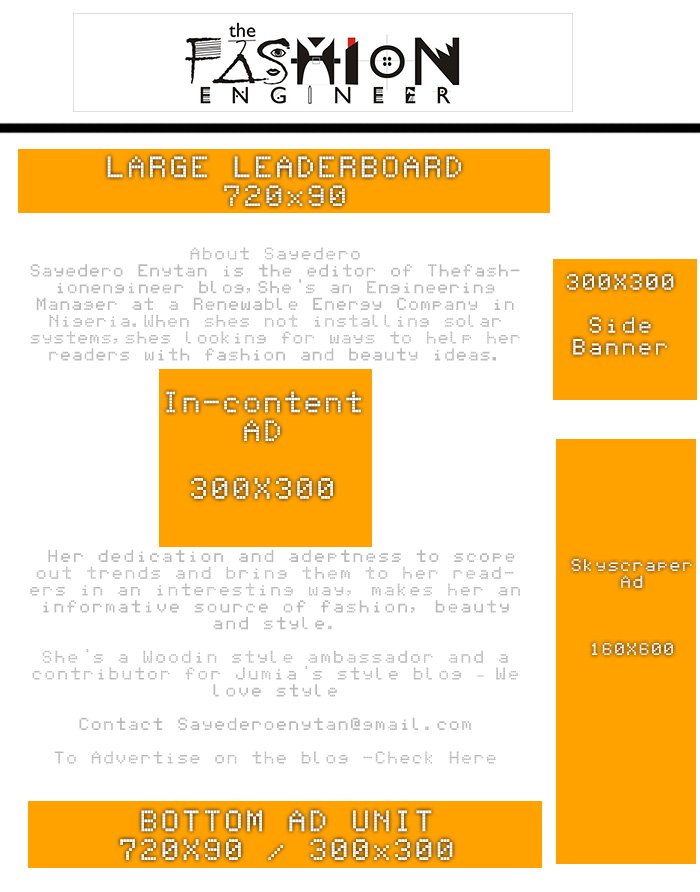 the fashion engineer banner ads sizes The Fashion Engineer
