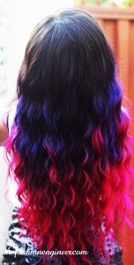 pink and violet ombre hair
