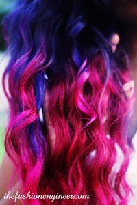 pink and violet ombre hair