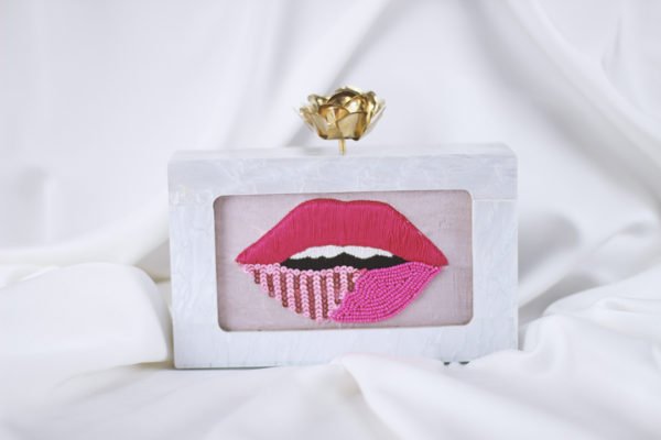 Resin Beaded Lip Clutch