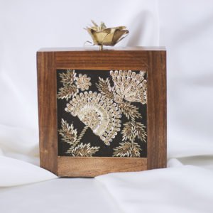 Wooden Ebellished Clutch