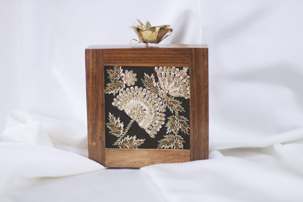 Wooden Ebellished Clutch