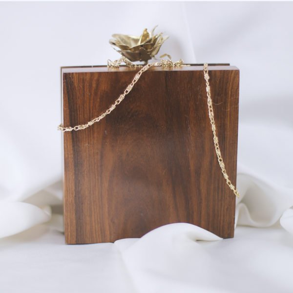 Wooden Ebellished Clutch