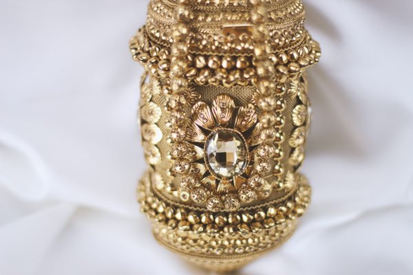 Gold Metal Embellished Clutch