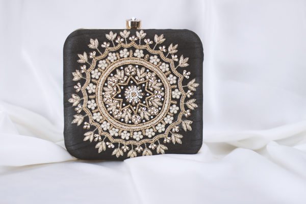 Black Embellished Clutch