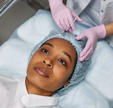 woman lying down on pedicure bed