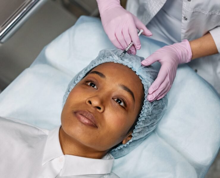 woman lying down on pedicure bed